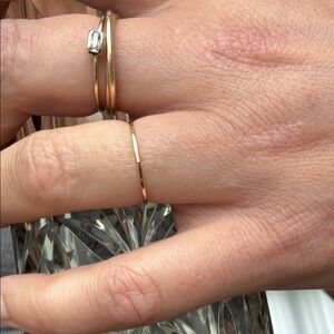 Hammered Thin Gold Stacking Ring